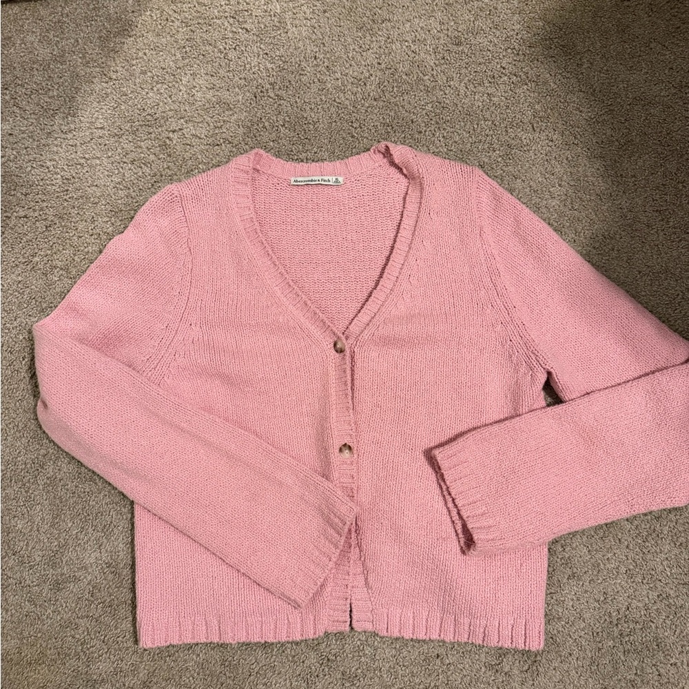 Abercrombie & Fitch Soft Pink V-Neck Cardigan